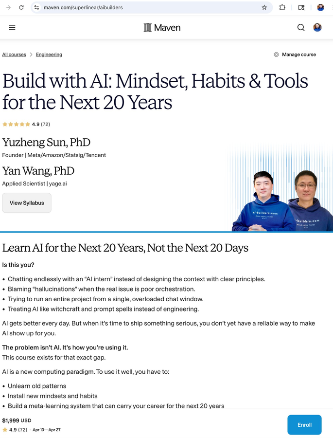 AI Builders course page on Maven.